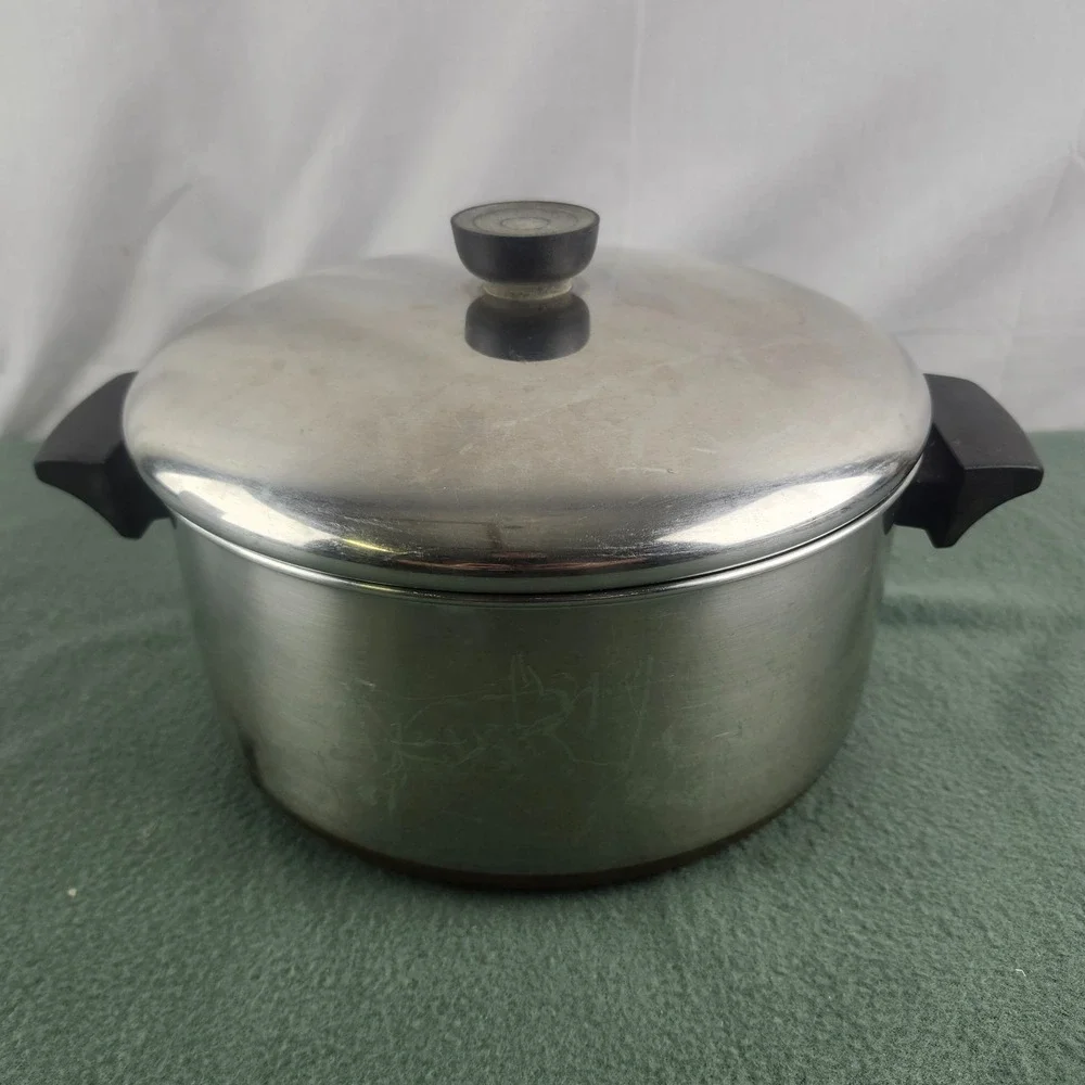 Vintage Revere Ware 4-1/2 QT,  Stock Pot Lid  Copper Bottom  Clinton ILL USA 80